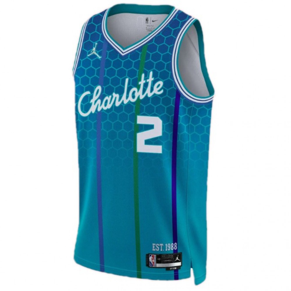 Men's Charlotte Hornets LaMelo Ball #2 Blue 2021/22 Swingman NBA Jersey - City Edition-Pro Kit Vault | Brand New 26/27 Sports Jerseys
